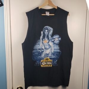 Vintage Corona Extra Rona SZN Beer Tanktop Shirt XL 2005